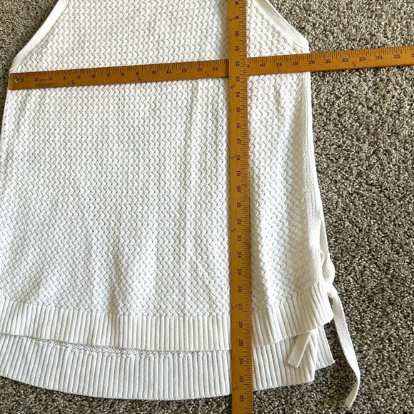 Tommy Bahama XL White Sleeveless Knit Tank Top Textured Design Side Ties - Picture 10 of 11